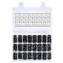 1500 Pcs M2/M3/M4/M5 Socket Cap Machine Screws Assortment Kit - Black Alloy Steel Metric Bolt Kit with 4 Types of Hex Wrench for Wood Working Hardwares with Flat & Lock Washers