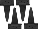 Rural365 Triangle Door Hinge 4 Pk - Heavy Duty 6 Inch T-Strap Farmhouse Style Door Hinges Matte Black Barn Door Hinges