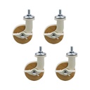 MY MIRONEY 4PCS Swivel Stem Caster Heavy Duty Replacement Wheels Hardware 2 3/8" PU Caster Wheels with Brakes, 2/7" Threaded Stem