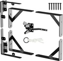 Fence Gate Kit Heavy Duty Gate Frame Kit Gate Corner Brace Bracket No Sag Gate Hardware Kit with a Self-Locking Gate Latch
