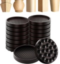 Furniture Coasters, 16 Pcs round Furniture Coasters for Hardwood Floors, 3” Non Slip Furniture Pads, No Slide Furniture Cups Floor Protector for Bed Couch Stoppers (Brown)