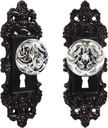 Black Vintage Cabinet Knobs Antique Drawer Pulls Dummy Door Knob with Plate for Kitchen Furniture Closet Dresser Drawers Cupboard for Bedroom Clear Decorative Pull Hardware Old Style Dressers Handles