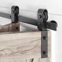 64" Bifold Sliding Barn Door Hardware Track Kit,Side Mounted Black Roller,Smoothly and Quietly,Assembly Easy,Fit Double 30" Bi-Folding Doors (Door Not Included)