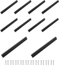 10 Pack Cabinet Pulls Handles, Aluminium Alloy Drawer Pulls Cabinet Door Handles Kitchen Cabinet Hardware Kitchen Handles with Installation Screws Black (Hole Spacing:192Mm)
