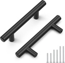 Probrico 30 Pack Black Kitchen Cabinet Handles,Hole Centers 3Inch Black Dresser Drawer Pull Handles,Stainless Steel Cabinet Pulls for Kitchen Bedroom 5Inch Length