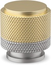 Rergy Cabinet Knob 10 Pack Kitchen Knob for Cabinet Gold Drawer Knobs Oxidation Finish with Diamond Pattern Brushed Gold and Sliver Knobs for Hardware