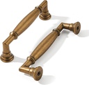 Khtumeware 5 Pack 3-3/4 Inch(96Mm) Antique Brass Cabinet Pulls Heavy Duty Soild Vintage Brass Cabinet Handles Kitchen Antique Bronze Cabinet Hardware for Cupboard Drawer Handles