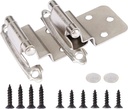 50 Pack Cabinets Hinges Brushed Nickel 3/8" Overlay Satin Nickel Hinges for Kitchen Cabinets Doors Slow Closing Cabinet Hinges Hardware Self-Closing Cabinet Hinges RV Semi-Concealed Cupboard Hinges