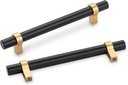 Peaha 20 Pack Black Cabinet Pulls Black&Gold Cabinet Handles 4 Inch Hole Center Drawer Pulls Matte Black Cabinet Hardware Pulls
