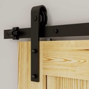 6FT Track Sliding Barn Door Hardware Kit Heavy Duty for Single Wood Door (J Shape)
