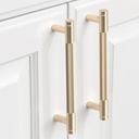10 Pack Knurled Cabinet Pulls 5 Inch Brushed Brass Kitchen Cabinet Handles Cabinet Hardware Kitchen Handles for Cabinets Gold Drawer Pulls T Bar Drawer Handle