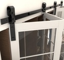 64" Bifold Sliding Barn Door Hardware Track Kit,Side Mounted Black Roller,Smoothly and Quietly,Assembly Easy,Fit Four 15" Bi-Folding Doors (Door Not Included)