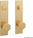 455443 Ambrus Solid Brass Keyed Entry Door Knob Set with 2-3/8" Backset