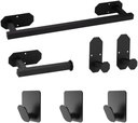 Matte Black Bathroom Accessories Set, 16-Inch Towel Bar Set Wall Mounted, Durable SUS 304 Stainless Steel Bathroom Hardware Set, Towel Racks for Bathroom Wall Mounted.