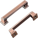 3-3/4 Inch Antique Copper Cabinet Pulls Handles Solid Zinc Alloy Square Antique Copper Drawer Pulls Copper Kitchen Cabinet Hardware Handles Dresser Drawer Knobs Pulls 10 Pack