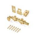 Khtumeware 6 Inches 2-Pack, Polished Brass Solid Brass Dutch Door Surface Slide Latches & Slide Surface Bolts, Decorative Surface Slide Bolts for Windows and Doors