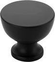 Alzassbg 5 Pack Matt Black Cabinet Knobs, 1-1/4 Inch(31.5Mm) Diameter Kitchen Cabinet Hardware Flat round Knobs for Cabinets and Drawers AL6013MB