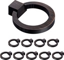 WEAVERBIRD round Cabinet Knob Oil Rubbed Bronze Ring Pull Handles Single Hole Zinc Alloy Drawer Knobs, 1.57" Diameter - Pack of 10
