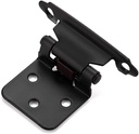 Ravinte 60 Pack 30 Pairs 1/2'' Overlay Cabinet Hinges Black Semi-Concealed Cupboard Hinges Face Mount Cabinet Hardware Self-Closing Cabinet Hinges Decorative Kitchen Cabinet Hinges with Door Bumpers