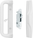 White Patio Door Handle Set with Mortise, Suitable for Replacement Doors Lock 3-15/16”Screw Hole Spacing.Choices That Add a Unique to Your Patio Glass Sliding Door.