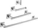 Bathroom Hardware Set Bushed Nickel, Suyar SUS304 Stainless Steel 4 Pieces Bathroom Accessory Kit, Include Towel Hook, Toilet Paper Holder, Hand Towel Holder, Towel Bar, Wall Mount
