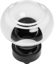 Cosmas 10 Pack 6355FB-C Flat Black Cabinet Hardware round Knob with Clear Glass - 1-3/8" Diameter
