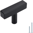 Peaha Case of 30, Black Cabinet Knobs Square Black Drawer Knobs - PHJ22BK Kitchen Cabinets Knobs Black Drawer Dresser Knobs Black Cabinet Hardware