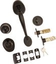 Ultra Hardware Cheltenham Entry and Single Cylinder Deadbolt Oil Rubbed Bronze Handle Set KW1