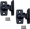 QCAA Heavy Forged Solid Brass Door Latch, 90 Degree Right Angle Door Latch Buckle for Doors & Windows, Small, 1.75", Matte Black, 2 Pack, Made in Taiwan