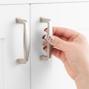3 Inch Hole Centers, Brushed Nickel Stepped Kitchen Cabinet Pull Handle ZP2402 | Pack of 10, Solid Hardware for Drawer, Dresser, Bathroom, Vanity, Furniture Door, Cupboard, Bedroom, 3"