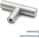 Knobonly Cabinet Knobs |50 Pack Brushed Nickel Cabinet Knobs Pulls for Kitchen Cupboard, Stainless Steel T Bar Drawer Knobs