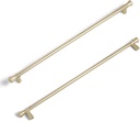 Brushed Brass Cabinet Handles, Vintage Drawer Pulls for Kitchen, Cabinet Hardware for Bedroom, 12-5/8 Inches Center to Center, 6 Pack (Model 6652)