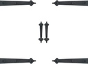 DURA-LIFT Ultra-Life Magnetic Decorative Carriage-Style Garage Door Accent Trim Hardware, (Four 16" Hinges, Two 12" Handles)