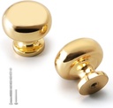 YAGU Modern 10 Pack Kitchen Drawer Knobs Cabinet Pulls Bright Gold Dresser Furniture Hardware for Cupboard Door Wardrobe Closet Polished Brass Handles