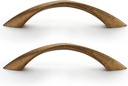 10 Pack 3-3/4 Inch(96Mm) Twisted Kitchen Cabinet Handles Antique Brass Arched and Bow Cabinet Pulls Solid Zinc Alloy Curved Dresser Drawer Hardware Handles