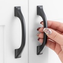 3 Inch Hole Centers, Black Arch Kitchen Cabinet Pull Handle ZP2409 | Pack of 10, Solid Hardware for Drawer, Dresser, Bathroom, Vanity, Furniture Door, Cupboard, Bedroom, 3"
