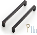 Ravinte 10 Pack Square Kitchen Cabinet Pulls Kitchen Cabinet Handles Oil-Rubbed Bronze Cabinet Hardware Kitchen Drawer Pulls 5 Inch Hole Centers Dresser Pulls Solid Drawer Handles for Dresser Drawer