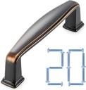 KOOFIZO 20-Pack Square Foot Cabinet Arch Pull - Oil Rubbed Bronze Furniture Handle, 3 Inch/76Mm Screw Spacing for Kitchen Cupboard Door, Bedroom Dresser Drawer, Bathroom Furniture Hardware