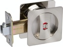 Delaney Hardware 370109 Satin Nickel Contemporary Privacy Square Pocket Door Lock with Edge Pulls and Color Coded Indicators, Satin Nickell Pocket Door Hardware, Pocket Door Lock, Sliding Door Lock