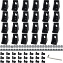 24Pcs 2020 Corner Bracket, 2020 Aluminum Extrusion Profile Connector, Aluminum Extrusion Hardware V-Slot Accessories, T-Slotted for 2020 Aluminum Profile 3D Printer Frame Parts Accessories (Black)