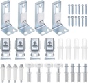 Uxcell 4Pack Bifold Door Hardware Kit Include Top & Bottom Pivot, Bracket & Guide Wheel Bi-Fold Closet Door Hardware Kit for Folding Pocket Door Accordion Door Barn Door