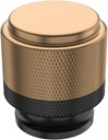 Alzassbg 10 Pack Matt Black and Champagne Bronze Cabinet Knobs, 1.1 Inch(25Mm) Diameter Cabinet Two Tone Hardware Knurled round Cylinder Knobs for Cupboard and Drawers AL6018TGP-MB