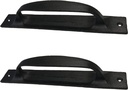 (2) - 6.5" Flat Iron Handle - DS-03 - for Gate, Garage, Closet, Cabinet, Sliding Barn & Shed Doors - in Vintage Black Wrought Iron Finish (2) Handles