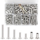 100 Sets M6 Binding Screws Posts Countersunk Rivet Socket Cap - Silver 304 Stainless Steel Hex Connecting Bolts Cap for Baby Bed Furniture, Leather Saddles Purses Belt Repair (M6 Set)