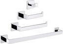 Bathroom Hardware Set 4 Pieces, Suyar SUS304 Stainless Steel Remodeled Bathroom Accessories, Include Robe Hook, Toilet Paper Holder, Towel Holder, Towel Bar, Polished Chrome
