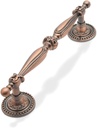 (25 Pack) 5" Vintage Cabinet Handles Antique Copper Drawer Pulls Euro Style,Antique Dresser Pull Kitchen Furniture Handle Bedroom Bathroom Hardware, Hole Centers:128Mm(5 In)