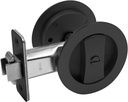 Black Pocket Door Hardware round Pocket Door Lock Privacy Pocket Door Latch Pocket Door Handles for Bathroom Lock for Pocket Door, 1 Pack