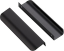 Ravinte 15 Pack Finger Pulls for Cabinets 128Mm/5In Hole Center Tab Cabinet Handle Matte Black Finger Edge Pulls Concealed Handles for Kitchen Drawer Finger Cabinet Pulls 150Mm/5.91In Length
