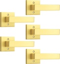 Probrico 5 Pack Gold Dummy Door Levers Door Handles Heavy Duty Interior Door Levers Modern Non-Turning Door Hardware for French Door