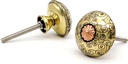 5Moonsun5'S Brass and Copper Door Knobs/Drawer Pulls Dresser Door Knobs/Pull and Push Handle Knobs for Cabinets, Wardrobes & Kitchen Cupboards/ Handmade Classic Hardware Decor Engraved 36 Mm Set of 6